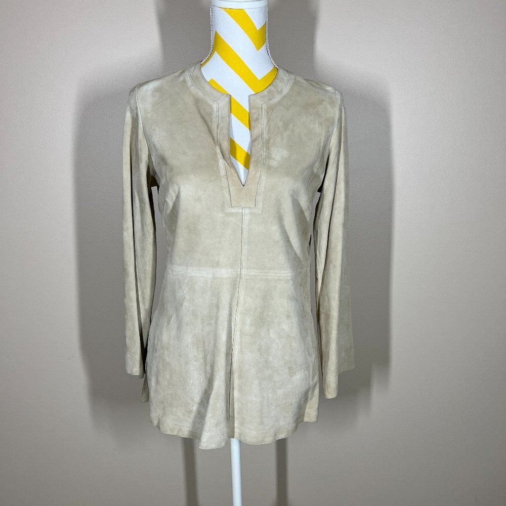 Banana Republic Suede 100% Genuine Leather Tunic Tan size 4